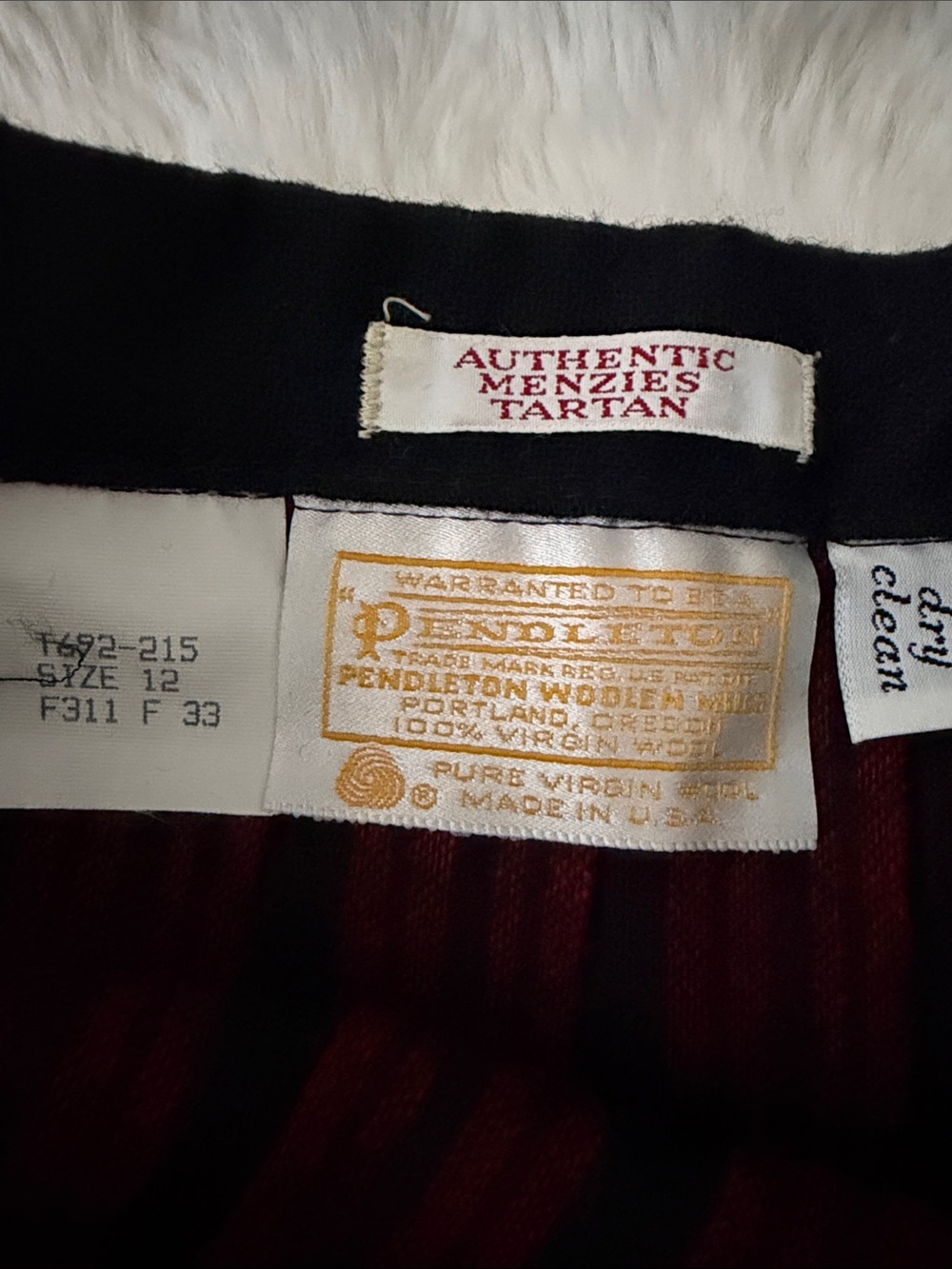 Vtg Pendleton Black red tartan plaid pletedMidi Skirt USA! Nice - Picture 3 of 5